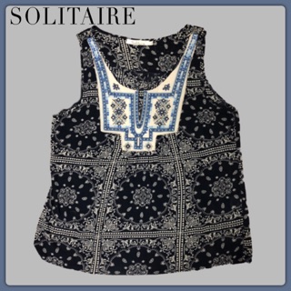 🇺🇸แบรนด์ Solitaire เสื้อแขนกุด งานปักมุด ปักดอก ผ้าเย็นใส่สบาย