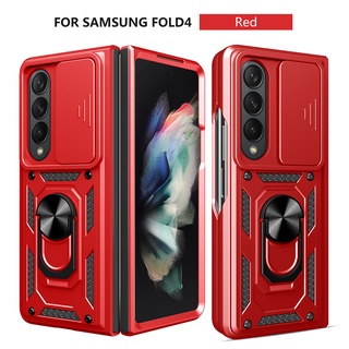 เคสโทรศัพท์มือถือแบบแข็ง กันกระแทก กันรอยเลนส์กล้อง พร้อมสไลด์ สําหรับ Samsung Galaxy Z Fold 3 Fold4 Z Fold 4 zfold3 zFlip4