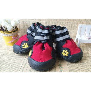 พร้อมส่ง รองเท้าสุนัข ขนาดกลางและใหญ่ สีแดง (S062)