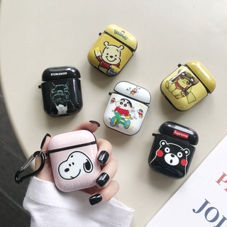 เคสหูฟัง กันน้ํา กันกระแทก ลายการ์ตูน Snoopy Crayon Little New Pikachu Winnie The Bear Kumamoto Bear Dog สําหรับ Airpods 1 2 3 Pro