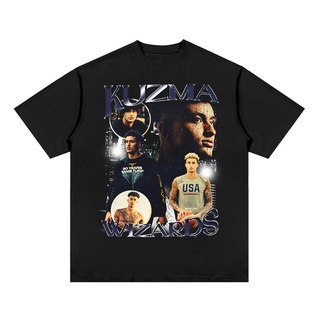 เสื้อยืดผ้าฝ้าย เสื้อยืดแขนสั้น ผ้าฝ้าย ทรงหลวม ลาย NBA Kyle Kuzma แฟชั่นสตรีท สไตล์ฮิปฮอป S-4XL