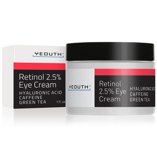 [พร้อมส่ง แท้💯%  USA] Yeouth, Retinol 2.5% Eye Cream, plus Hyaluronic Acid+Caffeine+Green Tea (30 ml)