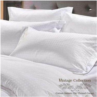 SP Luxury (แพ็คคู่) ปลอกหมอน Cotton 100%  สีขาว รุ่น Vintage Collection