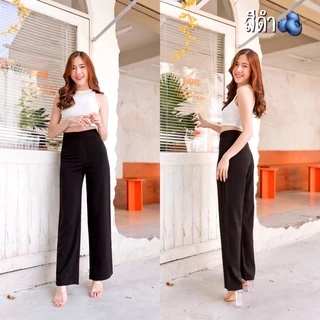 🍒ขาบานซิปหลัง🍒กางเกงผ้าฮานาโกะ-รุ่นขาตรง-ซิปหลังไซส์S25-2XL🏷️งานป้ายร้านFAMOUS 🐇พร้อมส่ง