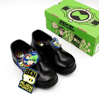 รองเท้านักเรียน เด็กชาย  แปะเทป ลาย Ben10 เบอร์ 25-33  สีดำ