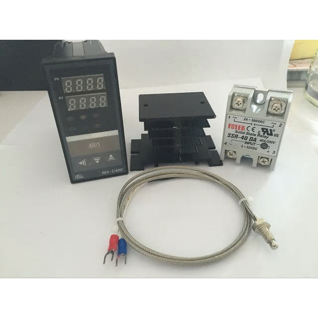 PID Temperature Control REX C400FK02-V*AN 0-400C OUTPUT SSR Type k 1M M6 + Thermocouple+SSR40DA 40A+