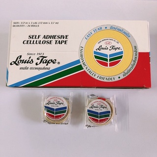 LOUIS TAPE เทปกาวใสหลุยส์ เทปใส สก๊อตเทป (แกนเล็ก)ขนาด 1/2 นิ้วx 3 หลา  (1กล่องมี24ม้วน)