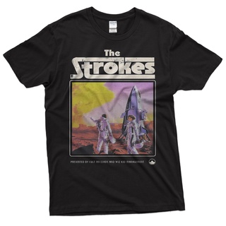 【100% cotton】พร้อมส่ง เสื้อยืด พิมพ์ลายนักบินอวกาศ The Strokes วงเมทัล คุณภาพสูง