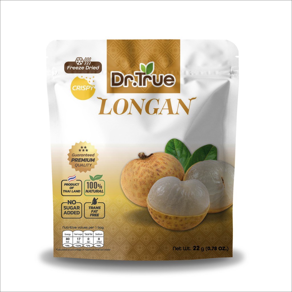 ลำไย อบกรอบ (Freeze Dried) ไม่มีน้ำมันปราศจากน้ำตาล (คุณภาพส่งออก ระดับพรีเมียม)