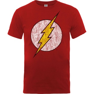 T-shirt  เสื้อยืด ผ้าฝ้าย พิมพ์ลายการ์ตูน Dc Comics สีแดง สไตล์ฮิปฮอป คลาสสิก ขนาดใหญ่ สําหรับผู้ชายS-5XL