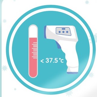 สติกเกอร์จุดวัดอุณหภูมิ ป้ายจุดวัดอุณหภูมิ (Temperature Check)