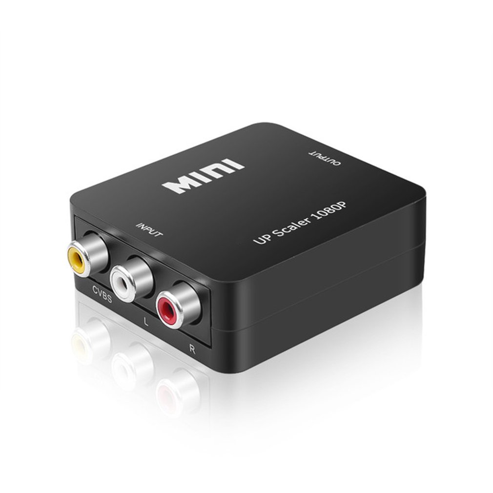 Portable Size Black RCA AV to HDMI compatible Converter /Adapter
