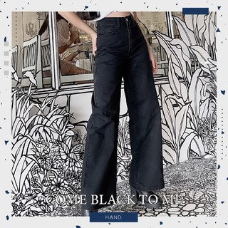 Hand.Originals กางเกงยีนส์ผู้หญิง ทรงกระบอกเอวสูง วินเทจ, High Waist Trouser Jeans