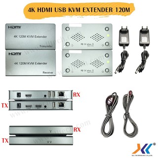 4K 120M USB KVM HDMI Extender Transmitter Receiver Kit Audio Video Extension Converter Over RJ45 Ethernet UTP CAT 5e 6 6