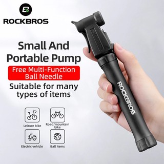 ROCKBROS สูบพกพาติดจักรยาน Bike Pump 100PSI FV AV ใช้ได้ทั้งวาล์วลมเล็ก-ใหญ่