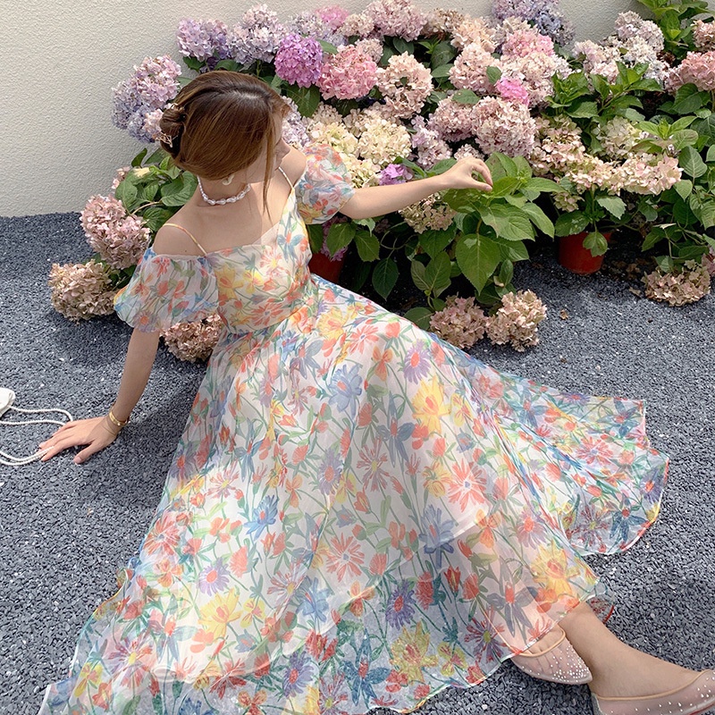 เดรสลูกคุณสุดน่ารักฟูๆลายดอกไม้
