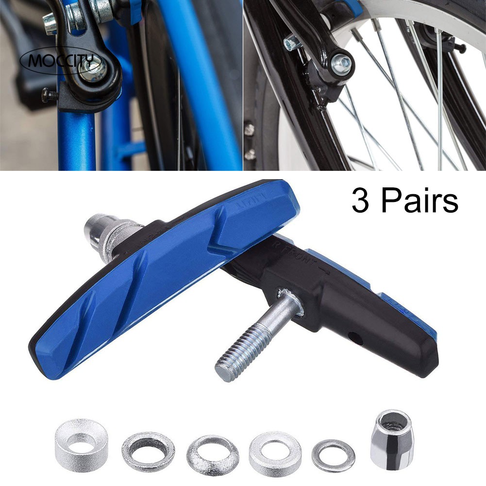 2X MTB Road Bicycle Braking VBrake Holder Shoes Rubber Pads Blocks