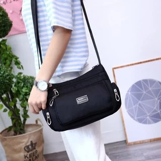 miumiubag(MI1089) กระเป๋าสะพายข้างผ้าไนล่อนช่องเยอะสุดคุ้ม
