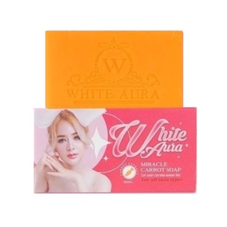 (160g.x1ก้อน) White Aura Miracle Carrot Soap ไวท์ออร่า สบู่แครอท