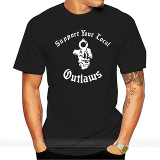 เสื้อยืดลําลอง ผ้าฝ้าย แขนสั้น คอกลม พิมพ์ลาย Outlaws Mc แฟชั่นฤดูร้อน สไตล์ยุโรป สําหรับผู้ชาย