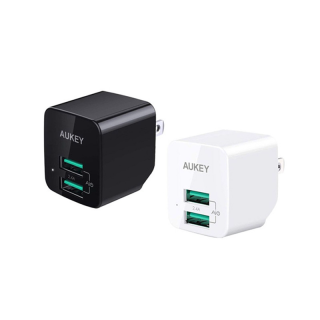 AUKEY PA-U32 หัวชาร์จเร็วเล็กและแรง ULTRA COMPACT AiPower Adaptive Fast Charge ขนาด 2 ช่อง รุ่น PA-U32