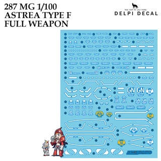 ดีคอลน้ำ [DELPI] 287/287H MG ASTREA TYPE F (Full Weapon Set) GNY-001F GUNDAM MG 1/100 [WATER DECAL]