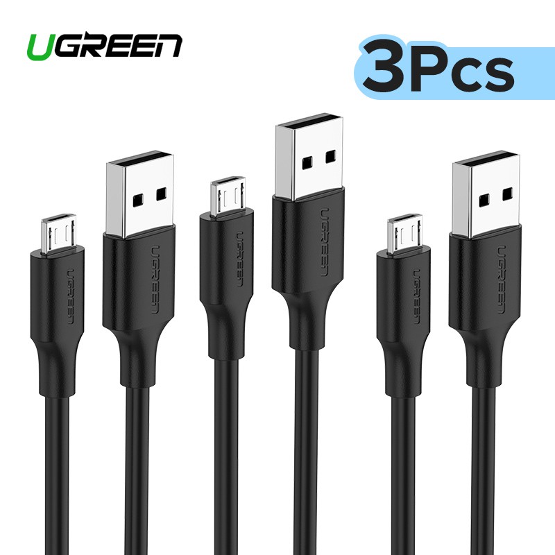 UGREEN สายชาร์จ Micro USB 1 เมตร 3 ชิ้น สำหรับโทรศัพท์มือถือ Android