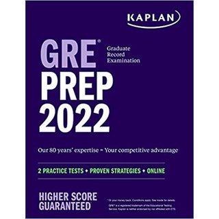 DKTODAY หนังสือ KAPLAN GRE PREP 2022 2 PRACTICE TESTS+PROVEN STRATEGIES+ONLINE