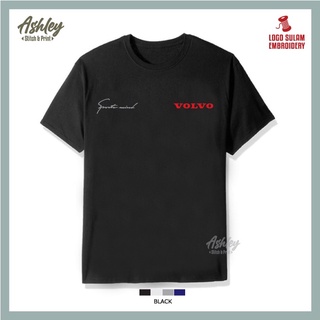 เสื้อยืดT Shirt Round Neck Sulam New Volvo Design Speed Mind powered by Volvo sport racing Casual Cotton Fashion Embroid