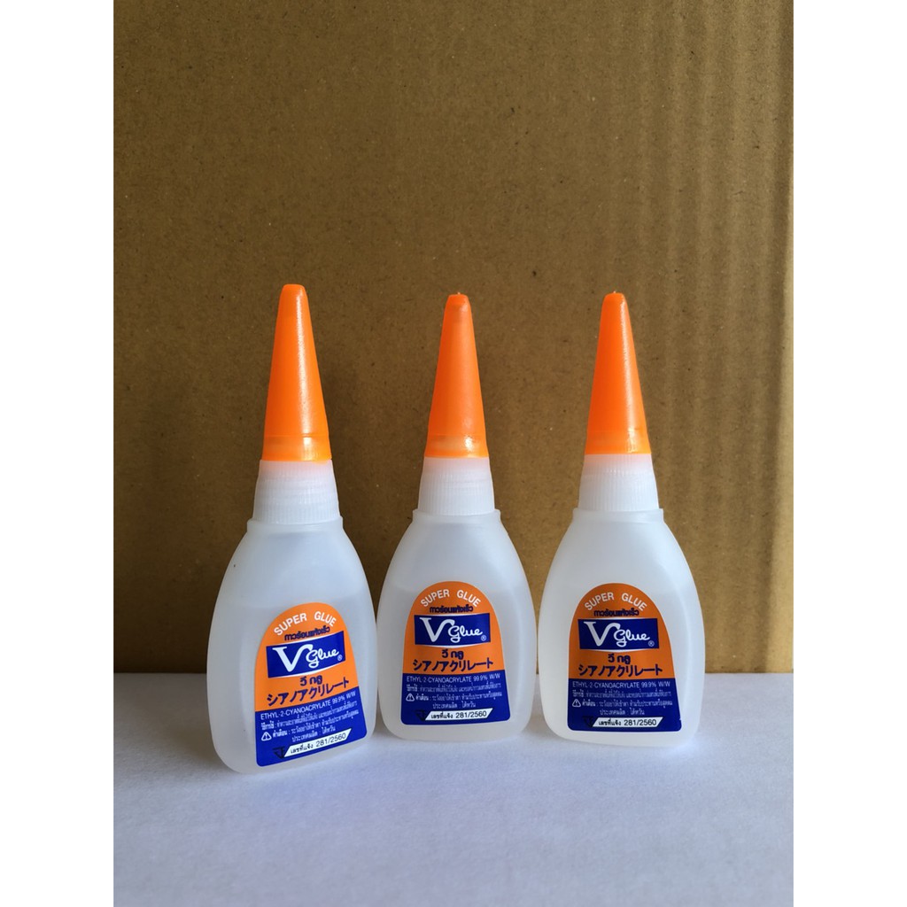 กาวร้อน 201 VGlue(วีกลู) 50ขวด/ 1กล่อง  สำหรับงานไม้เนื้อแแข็งและเนื้ออ่อน งานซ่อมรองเท้า シアノアクリレート 20g
