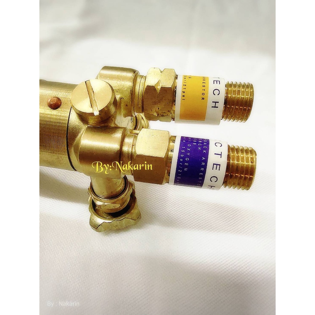 กันไฟย้อน ARCTECH สำหรับชุดตัดแก๊ส มี 2 หัว ใน 1 ชุด ( ลม Oxygen )
