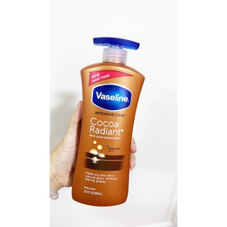 แท้  Vaseline Jelly Intensive Care Cocoa Radiant with Pure Coco Butter Body Lotion 600ml.