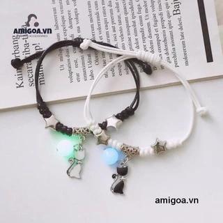 🔥🔥🔥2 ชิ้น / เซต เรืองแสง แม่เหล็ก สร้างสรรค์ สร้อยข้อมือ ปรับได้ คู่ มิตรภาพ สร้อยข้อมือ Trio สําหรับดึงดูด ของขวัญคนรักถัก