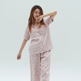ชุดนอน sliptosleep - Pink Camomile Pants Set