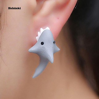 HEL_Cute 3D Shark Bite You Stud Earrings Polymer Clay Women Girl Jewelry Xmas Gift