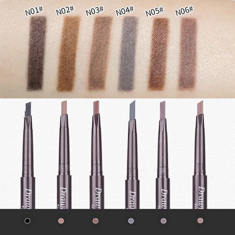 N121 ดินสอเขียนคิ้วLAMEILA Colour Geometry 2in1 แบบหมุน กันน้ำ กันเหงื่อ พร้อมแปรงปัดคิ้ว