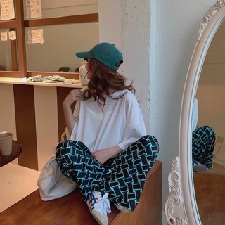 🍁Bayleaf เสื้อยืด overzie + กางเกงเอวสม๊อคลายกราฟฟิคสุดชิค