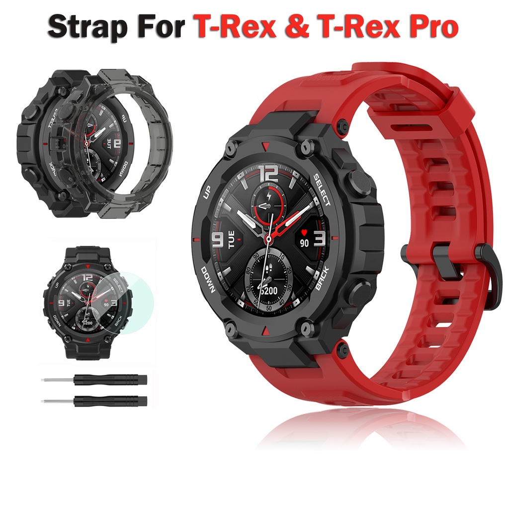 สายนาฬิกาข้อมือซิลิโคน แบบนิ่ม สําหรับสมาร์ทวอทช์ Amazfit T-Rex PRO Huami Amazfit T-Rex Xiaomi Amazfit T-Rex PRO