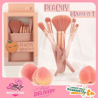 Ashley Peachy Brush Set ยกเซ็ต 5 ชิ้นใน 1 กล่อง ขนนุ่มฟู แปรงปัดพุ่มหนา