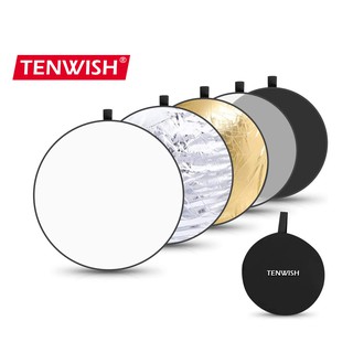 (พร้อมส่ง)TENWISH 60cm / 80cm / 110cm 5in1 Photo Reflector แบบพกพาพับสะท้อนแสงสำหรับสตูดิโอถ่าย