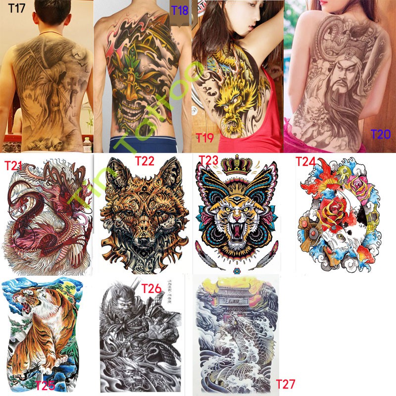 แทททู แทททูกันน้ำ Tattoo รอยสัก สติกเกอร์ลายสัก แทททูเต็มหลัง