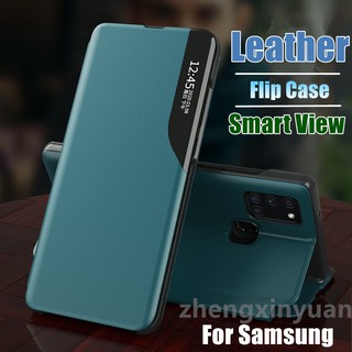 Smart View Flip Cover For เคสหนังฝาพับ Samsung Galaxy Note20 Note20Ultra Note10 9 8 10Plus การดูดซับแม่เหล็กเคสโทรศัพท์หนังพร้อมขาตั้ง Magnetic Adsorption Leather Phone Case With Stand Holder