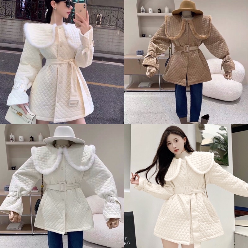 พร้อมส่ง | Jacket กันหนาว รุ่นสุดฮิต คอบัวช่วงคอแต่งขนเฟอร์