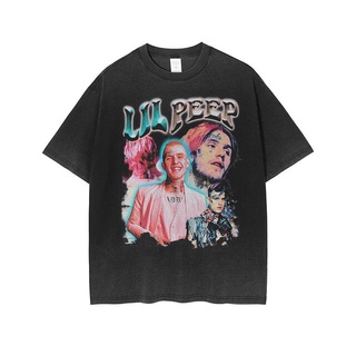 เสื้อคู่รัก - 2022ผู้ชายHopTshirtแร็ปเปอร์LilPeepเสื้อยืดพิมพ์ลายเสื้อยืดแขนสั้นเสื้อยืดผ้าฝ้าย100%