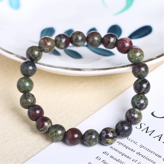 Natural Dragon Blood Jasper bead  Round stretchable elastic wire Beaded Bracelet In Customizable Size Beaded