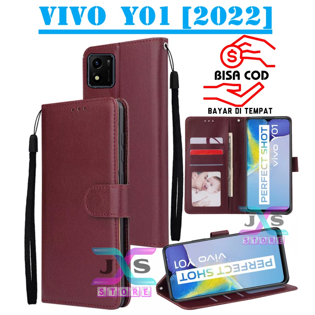 HP BOOK COVER สําหรับ VIVO Y01 (2022) / FLIP WALLET สําหรับ VIVO Y01 (2022) / ซองหนังสําหรับ VIVO Y0
