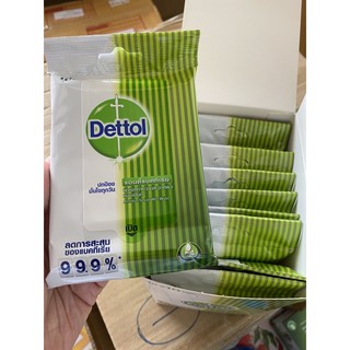 dettol wipe ทิชชู่เปียก เดทตอล แพ๊ค10ชิ้นx12แพ๊ค