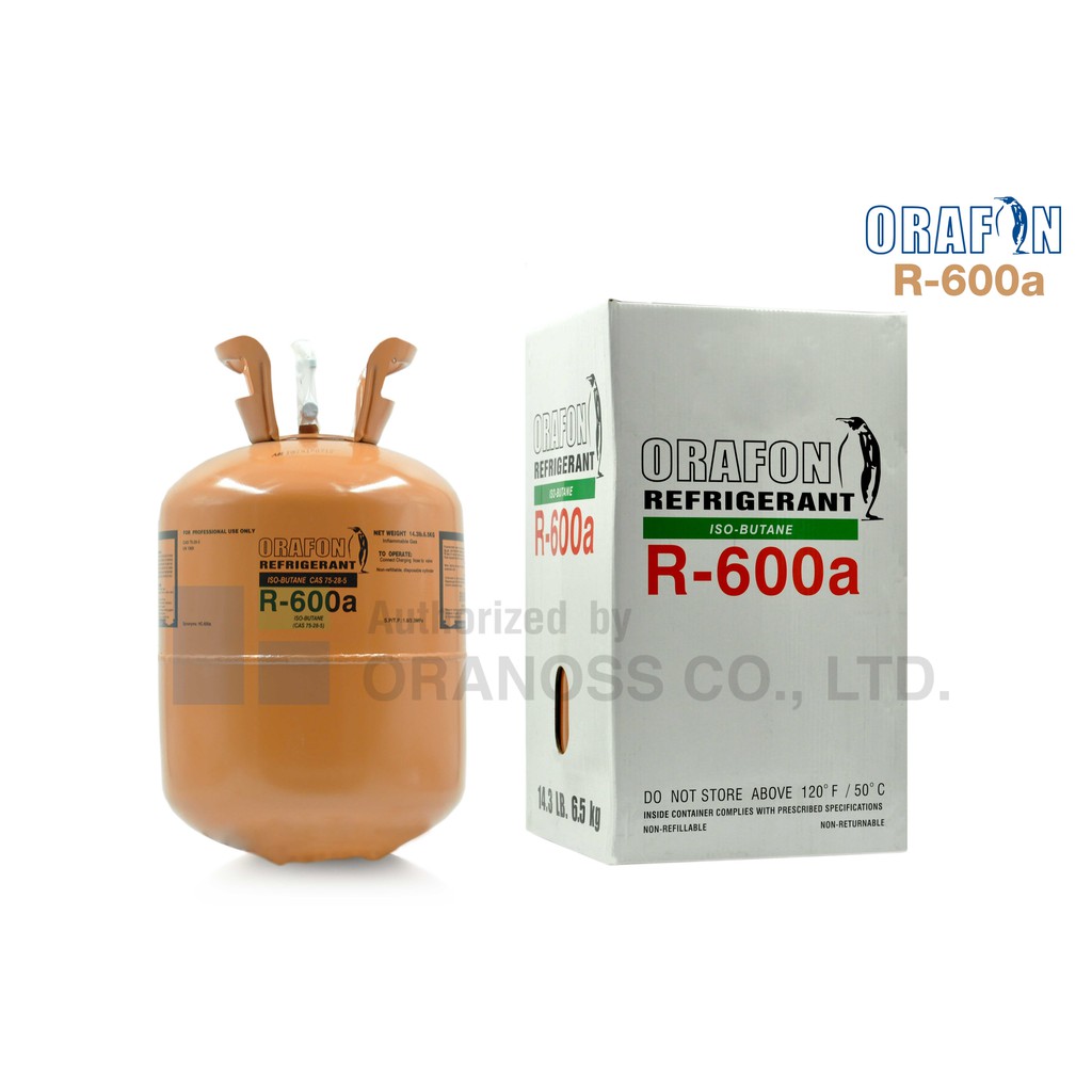 น้ำยาแอร์ R600a ยี่ห้อ ORAFON ขนาดบรรจุน้ำยา 6.5 กก.