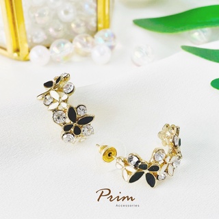 พร้อมส่ง ต่างหู ดอกไม้ประดับคริสตัล งานสวยหวาน อลังการเกินราคาจ้า