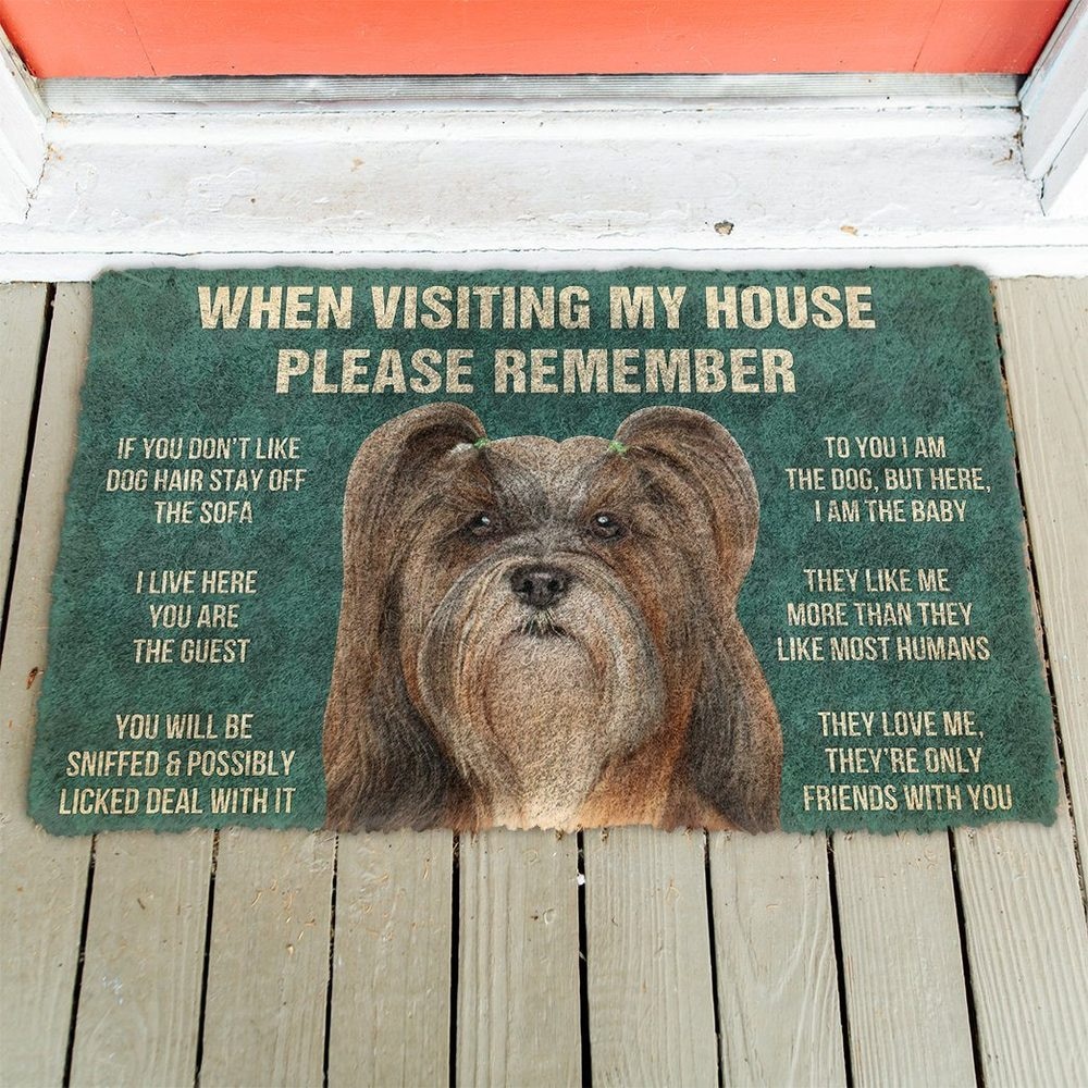 Lhasa Apso Dogs House Rules พรมเช็ดเท้า 3D พิมพ์สัตว์แมวแผ่นปูพื้น NonSlip Soft Flannel พรม